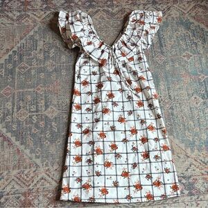 Floral Ruffle Sleeve midi Dress